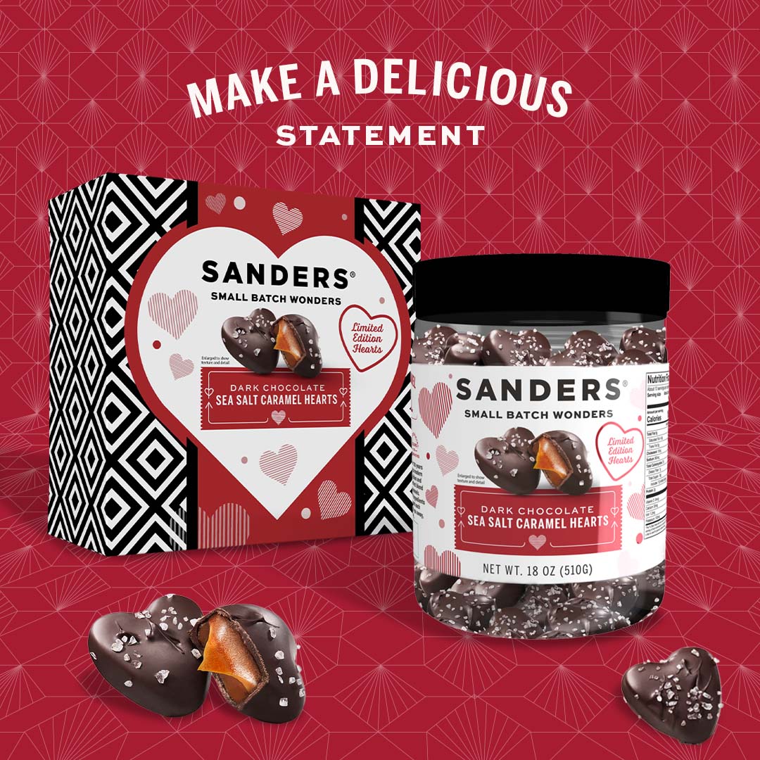 Dark Chocolate Sea Salt Caramel Hearts Gift Box - Image 3