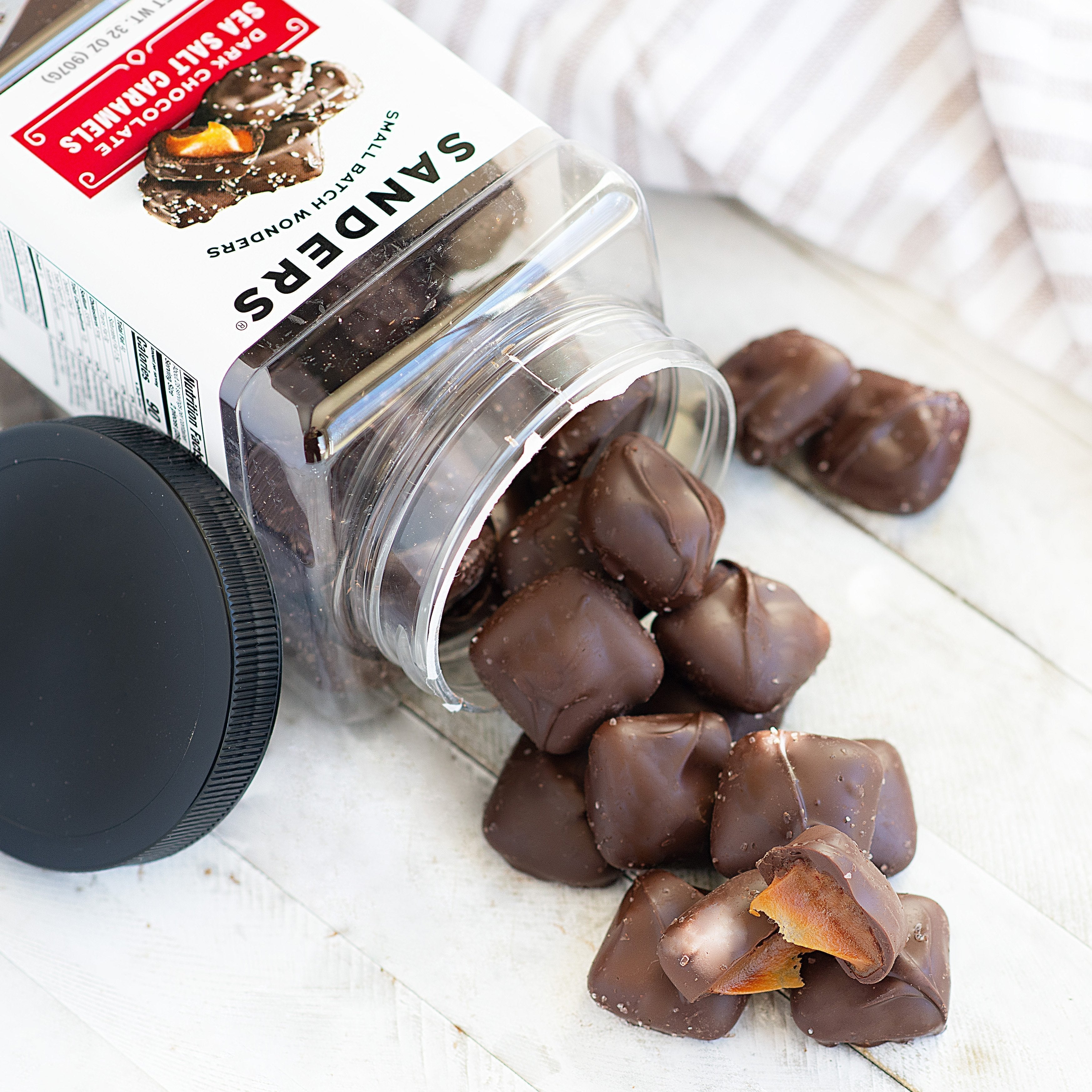 Sanders Candy - Original Dark Chocolate Sea Salt Caramels Tub 32 oz. - Image 3